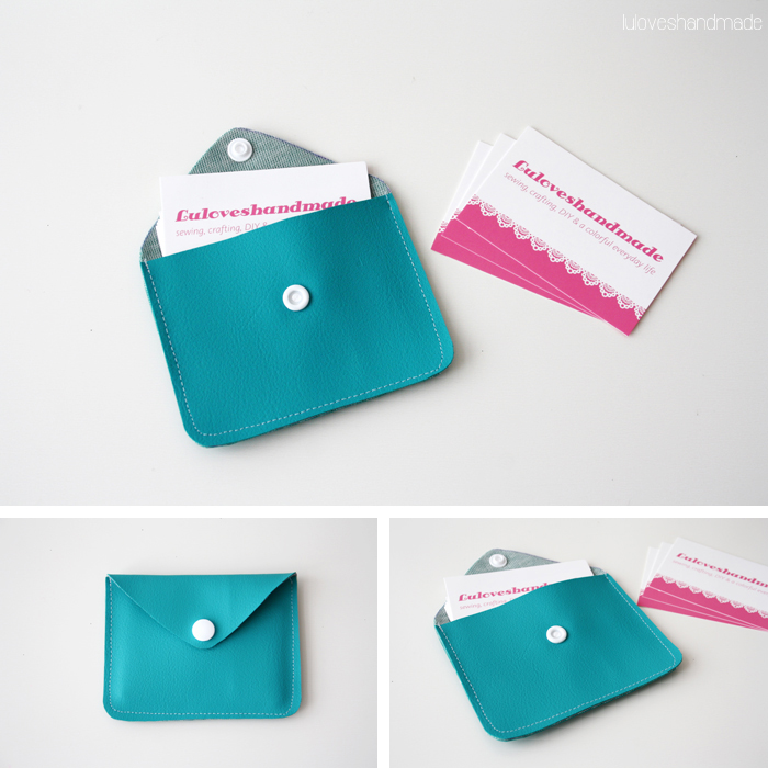 faux leather business card holder with snap