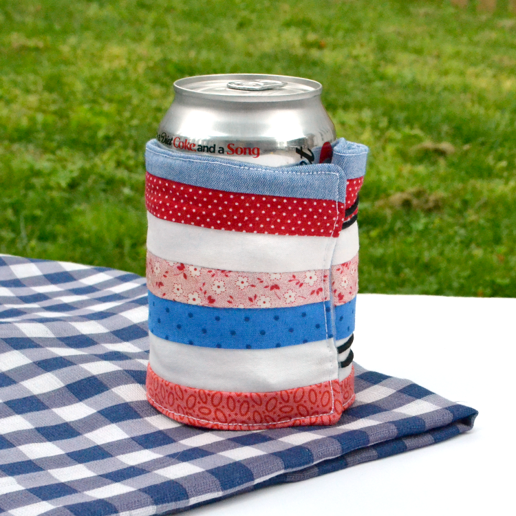 Scrappy summer drink wrap koozie DIY project tutorial