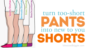 How to turn pants into shorts - measurements for each length by size