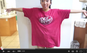 Turn a boxy tee into a peplum top