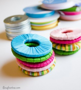 Ribbon wrapped pattern weights