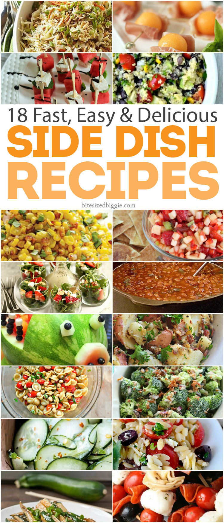 18 Fast Easy and Delicious Cookout Side Dish recipes!  Easy to make and take!