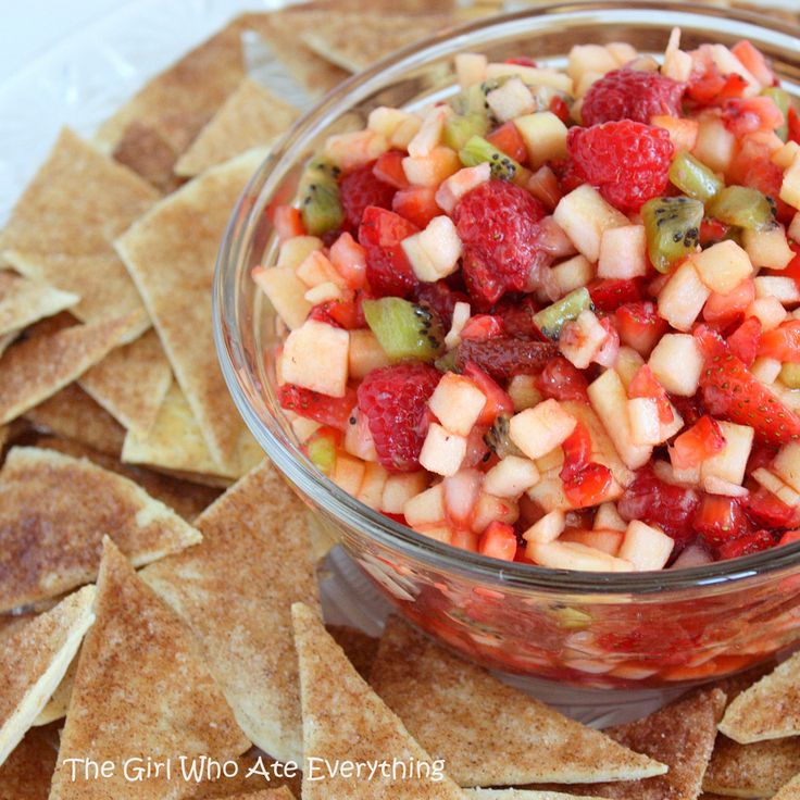 Fruit Salsa with Baked Cinnamon Chips