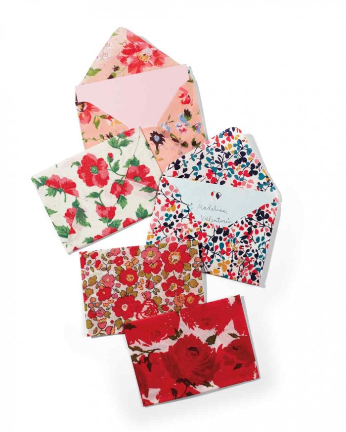 Fabric scrap envelopes for Valentine's Day