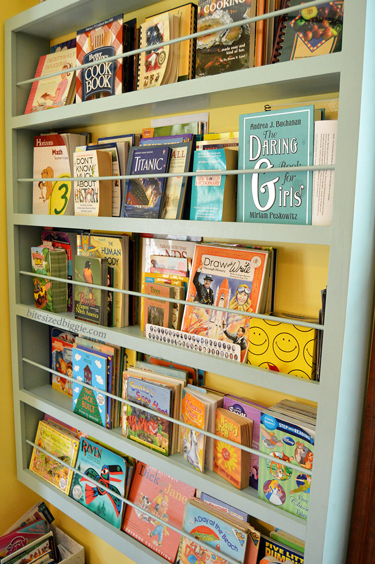 Custom built in bookcase for bedroom or playroom or homeschool space