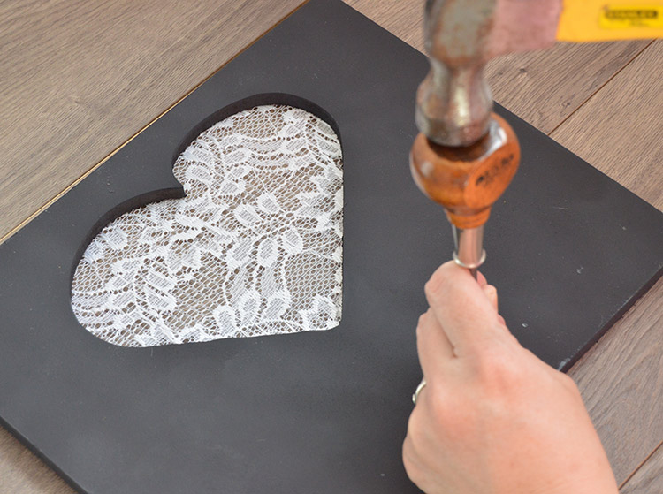 DIY Jewelry Organizer - hole punch sup hook locations