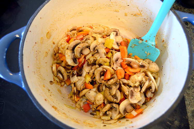 Mexican Cabbage Recipe - vegetables and mushrooms