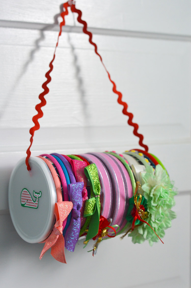 Upcycled Headband organizer tutorial - Bite Sized Biggie