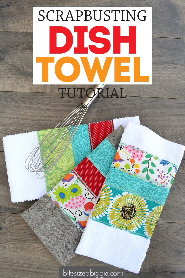 Scrap busting Dish Towel tutorial - these are super fun to make AND make great housewarming and holiday gifts!
