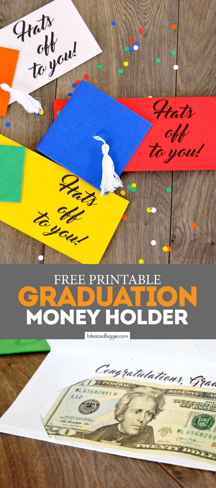 Free Printable Money Holder Graduation Card - holds cash or a check! So cute with the little tassel! FREE DOWNLOAD!